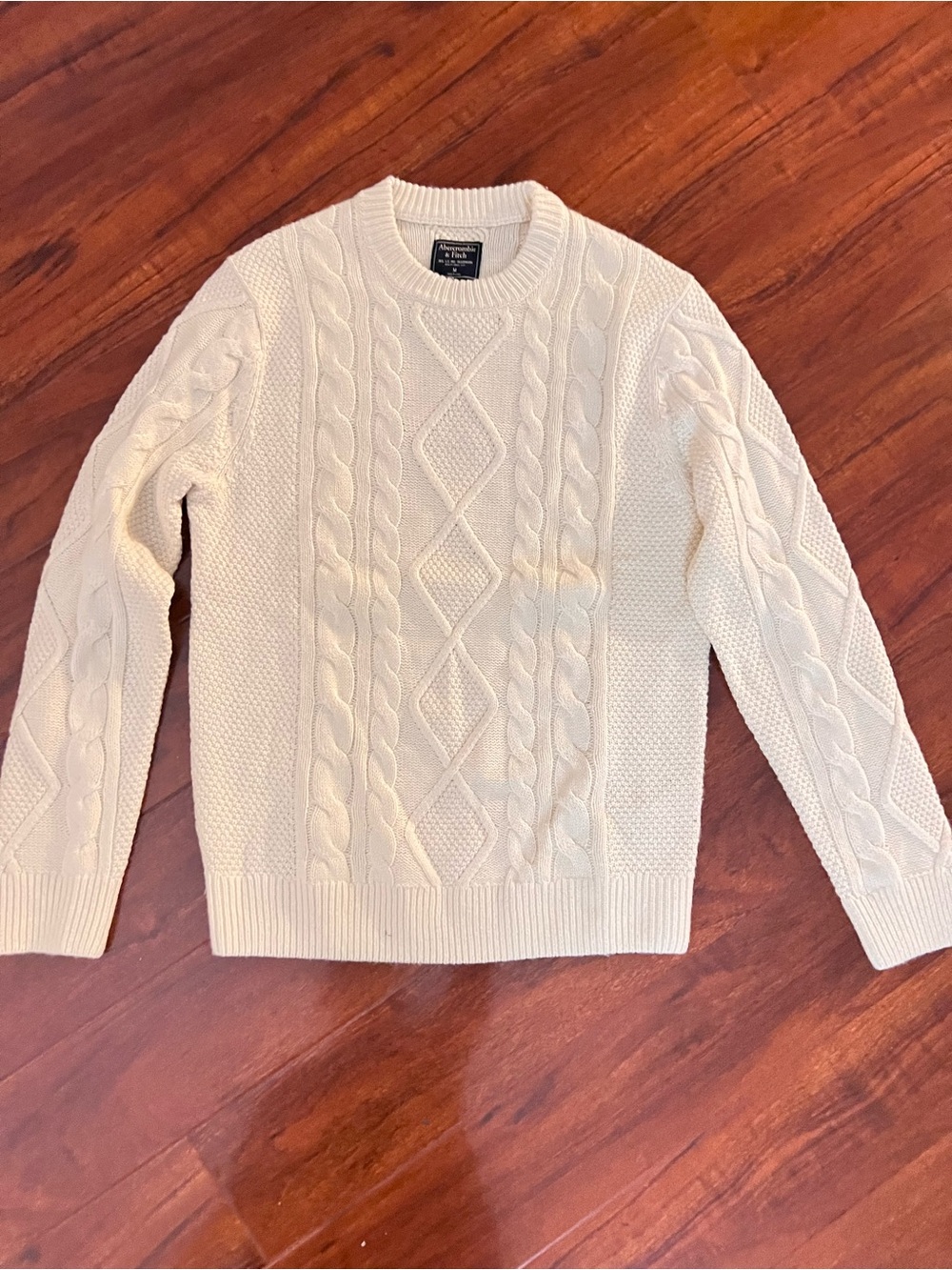 Abercrombie & Fitch Women's Textural Stitch Cable Crew Sweater